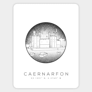 Caernarfon Castle - Gwynedd Dotwork Magnet